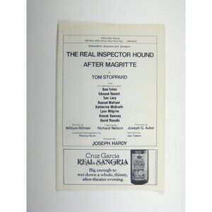 Vintage 1970s Theatre Program Real Inspector Hound After Magritte Tom Stoppard